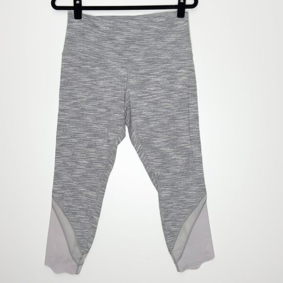 lululemon athletica Pants - Lululemon Wunder Under High Rise Crop Leggings Scallop Hem Women's Size 10